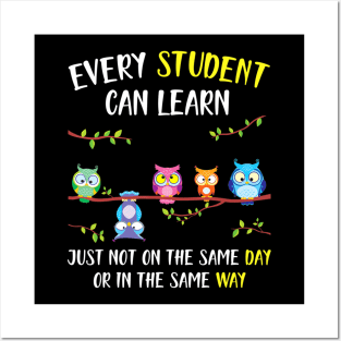 Back To School Every Student Can Learn Owl Posters and Art